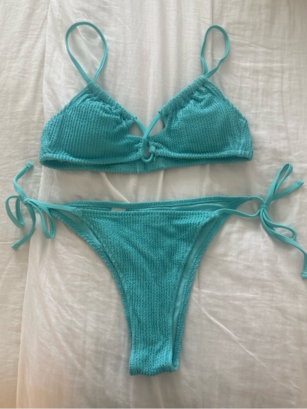 Aerie Turquoise Ribbed Bikini Set